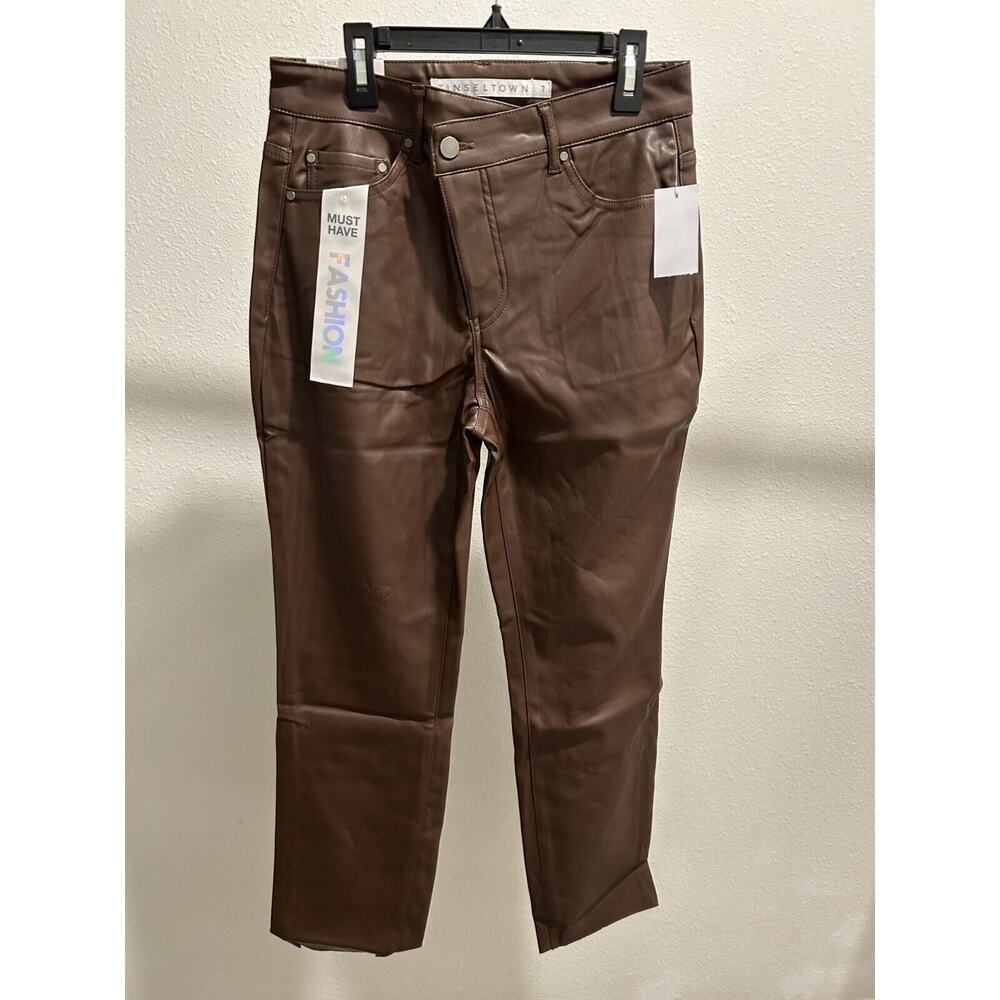 Tinseltown Juniors Asymmetrical Waist FA Brown Chic Fashion Pants Choose Your Sz